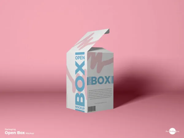 34 View Open Packaging Box Mockup in Plain Setting 1