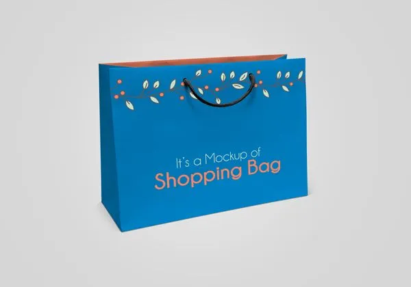 34 View Paper Shopping Bag with Cotton Cord Handles Mockup 1