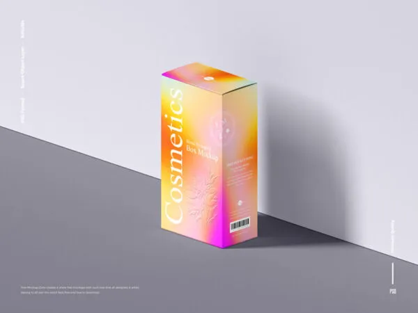 34 View Stand up Packaging Box Against Wall Mockup with Shadow 1