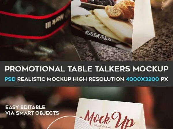 34 View Table Talker on Marble Mockup with Hazy Background 1