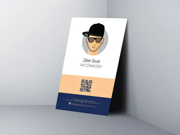 34 View Vertical Business Card Standing in the Corner Mockup 1