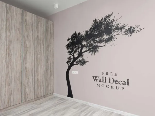 34 View Wall Art Decal Mockup in Interior Setting 1