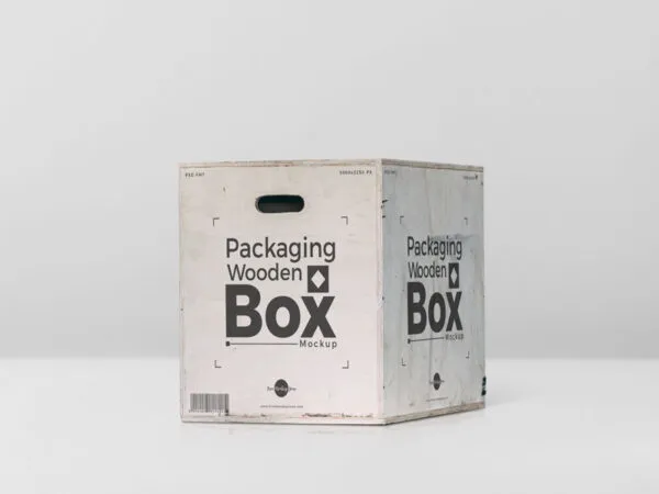 34 View Wooden Packaging Box Mockup in Simple Setting 1