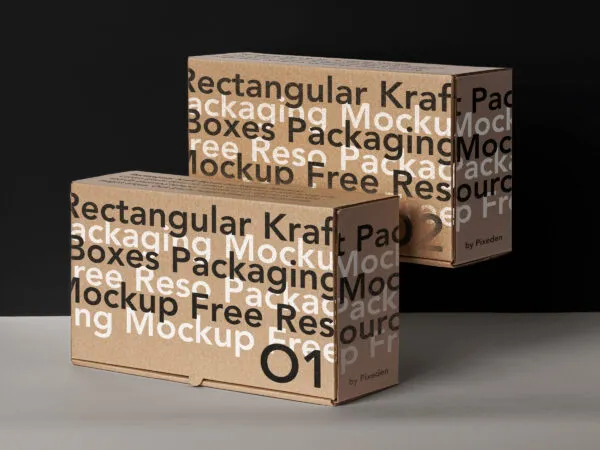 34 View of 2 Rectangular Box Packagings Mockup 1