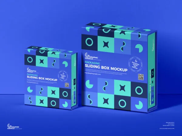 34 View of Packaging Sliding Box Mockup in Different Sizes 1