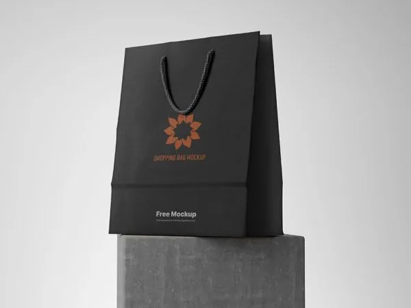 34 View of Paper Shopping Bag Mockup 1