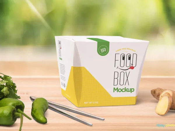 34 View of Realistic Food Box Packaging Mockup 1