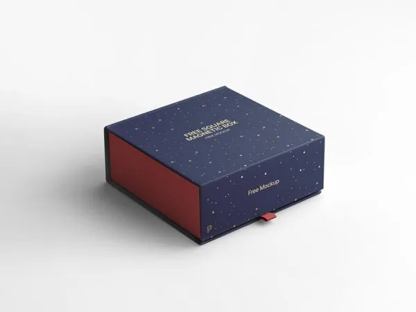 34 View of Square Magnetic Box Packaging Mockup 1