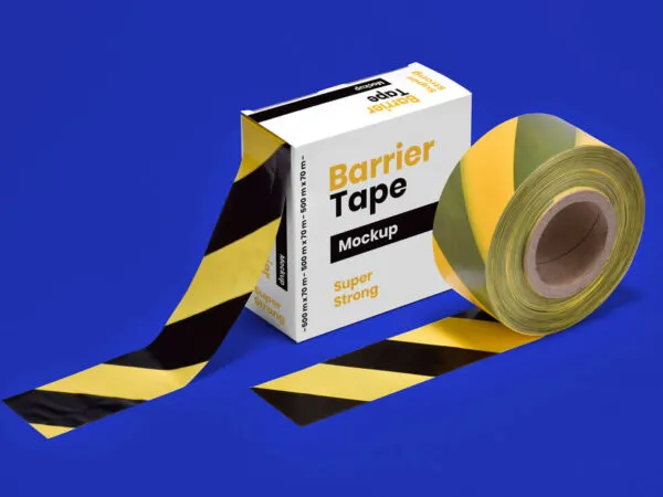 34 View of a BarrierBarricade Tape Box Mockup 1
