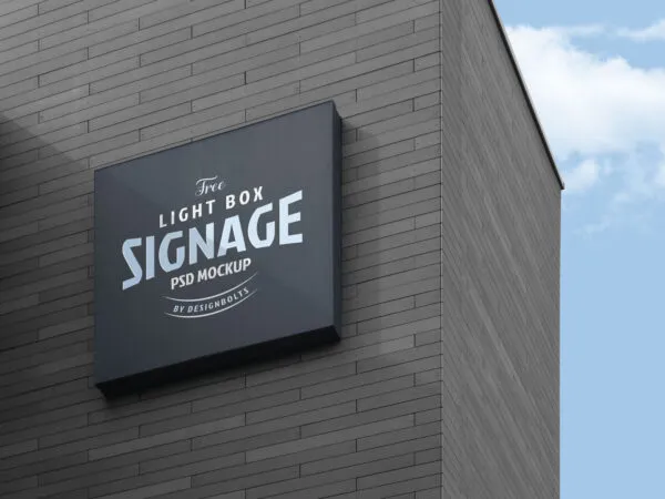 34 View of a Company Logo Signage Board on Building Wall Mockup 1