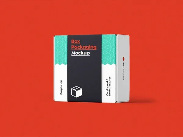 34 View of a Delivery Box Mockup 1