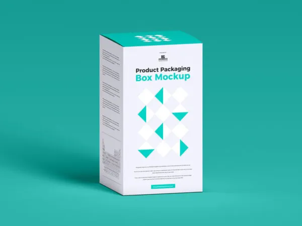 34 View of a Product Packaging Box Mockup with a Plain Background 1