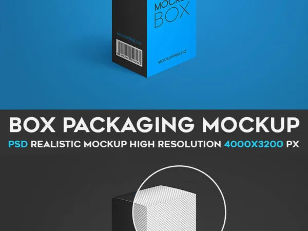 34 View of a Rectangular Box Packaging Mockup 1