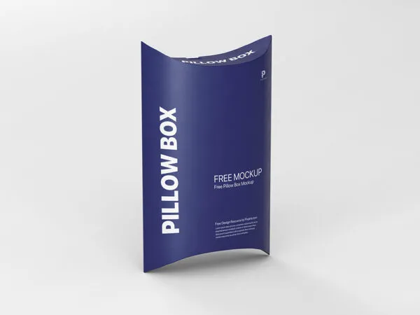 34 View of a Rectangular Pillow Box Mockup 1