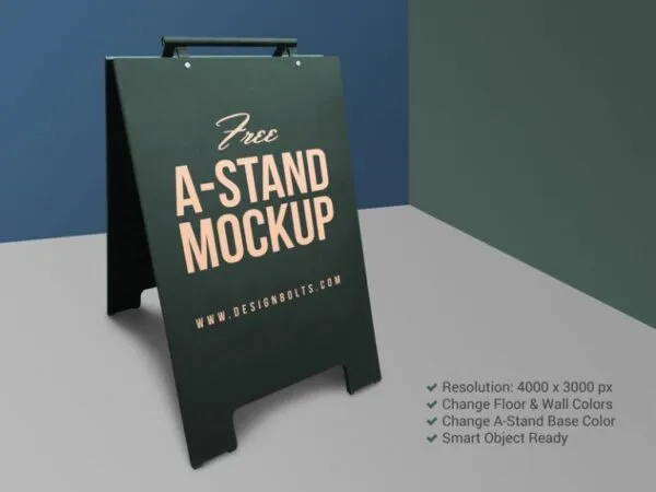 34 View of an Outdoor Advertising A Stand Mockup 1
