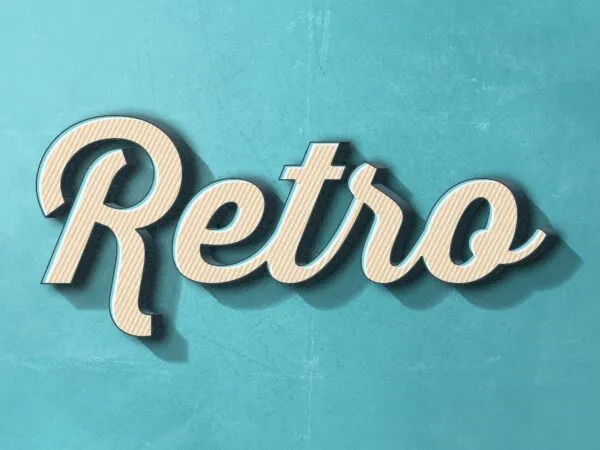 3D 70s Retro Text Effect 1