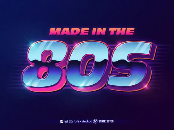 3D 80s Style Title Text Effect 1