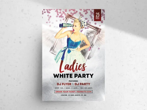 3D Abstract Ladies Party Flyer Template 1