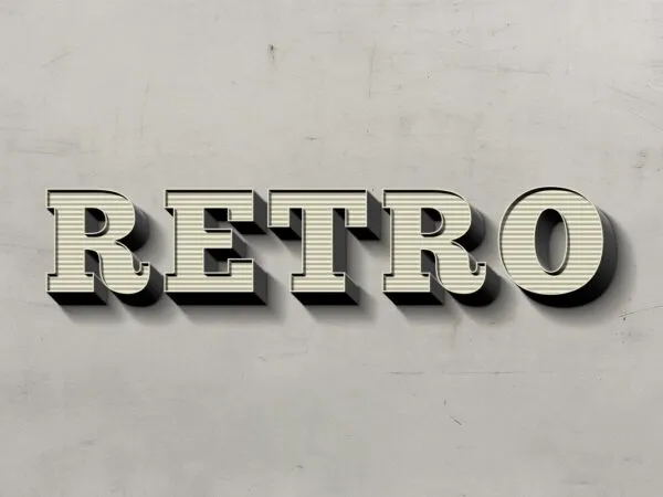3D Bold Retro Text Effect 1