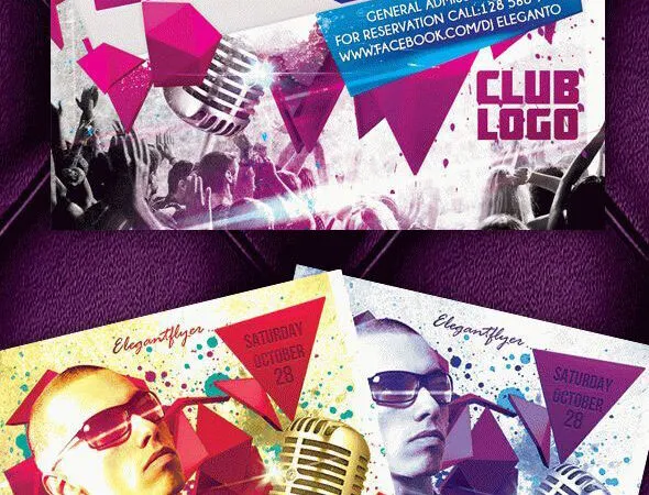 3D Geometric DJ Music Event Flyer Template 1