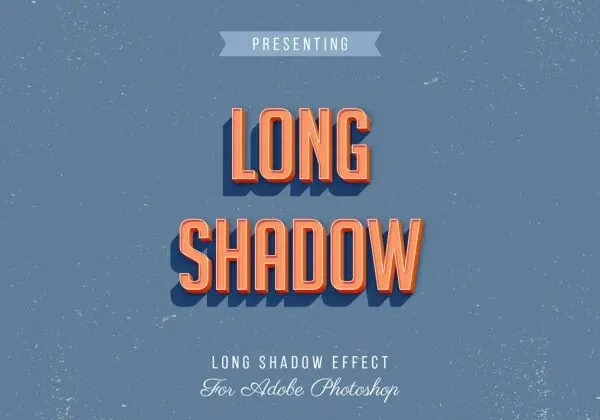 3D Long Shadow Text Effect 1