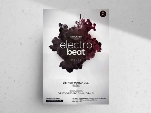 3D Minimal and Modern Night Party Flyer Template 1