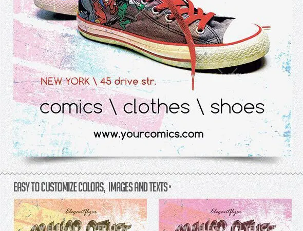 3D Rusty Sale Flyer Along with Facebook Cover Templates 1