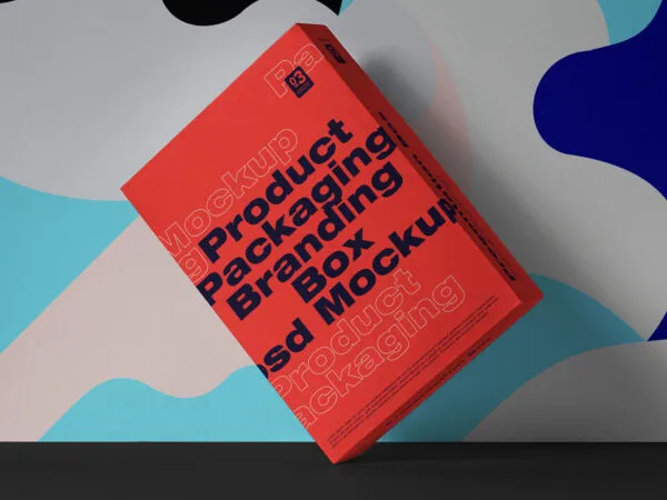 3D Tilted Box Packaging Mockup 1