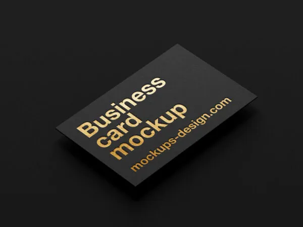 4 Business Cards Mockups with Metallic Foil 1