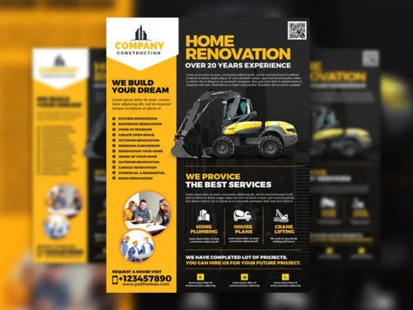 4 Clean Urban Construction Company Flyer Templates 1