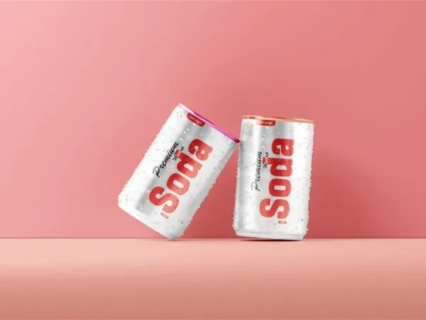 4 Different Visions of 150ml Soda Can Mockup 1