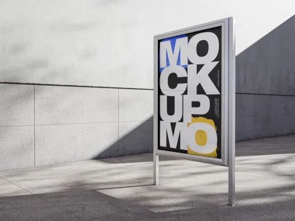 4 Exhibition Citylight Mockups in Perspective Views 1