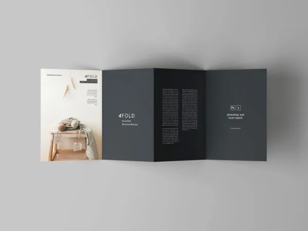4 Fold Accordion Brochure Mockup 1