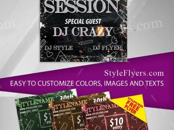 4 Illustrated Grunge Back to School Flyer Templates 1