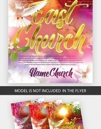 4 Luminous Spiritual Church Flyer Templates in Different Color Schemes 1