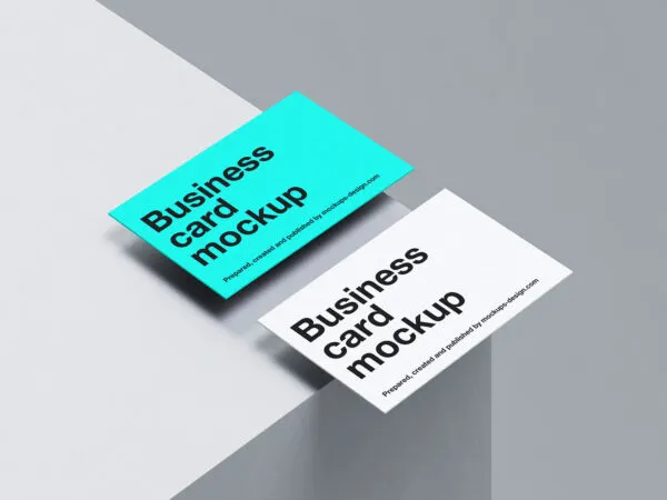 4 Minimal Shots of Business Cards Mockup 1