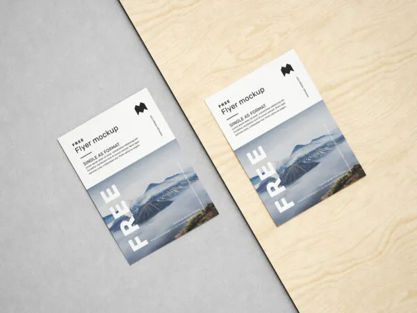 4 Mockups featuring A5 Flyers in Different Views 1