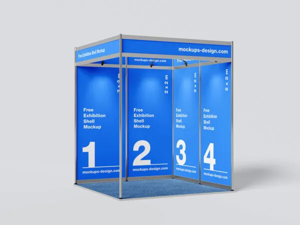 4 Mockups of 2 x 2 m Exhibition Shell 1