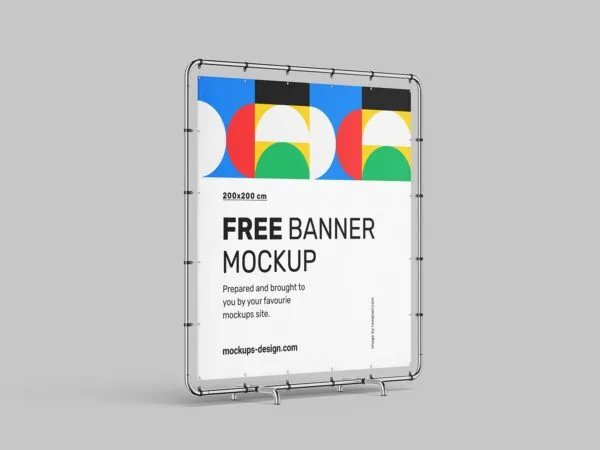 4 Mockups of Banner with Metallic Frame 1