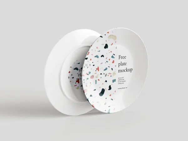 4 Mockups of Ceramic Plates in Different Angles and Positions 1