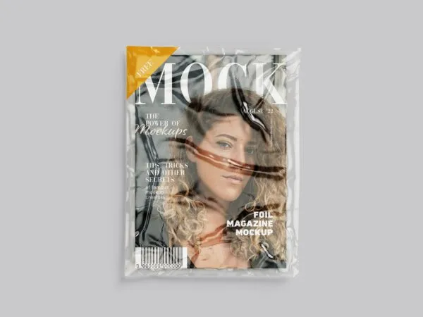 4 Mockups of Magazine Cover in Foil Design 1