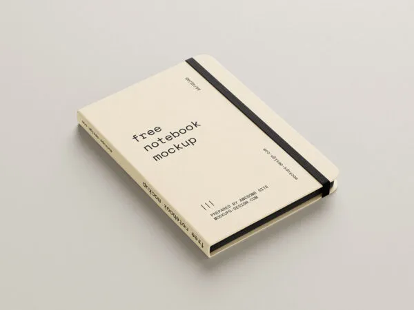 4 Mockups of Notebook Featuring Rubber Band 1