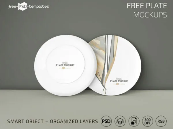 4 Mockups of Plates in Different Views and Positions 1