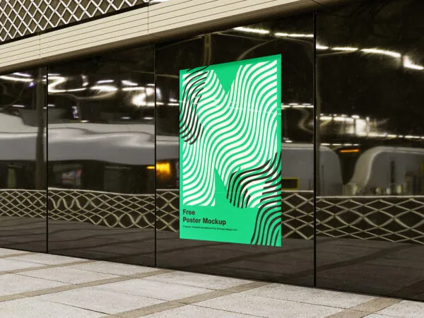 4 Mockups of Poster in Citylight in Varied Shots 1