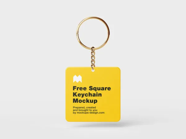 4 Mockups of Square Key Chain 1