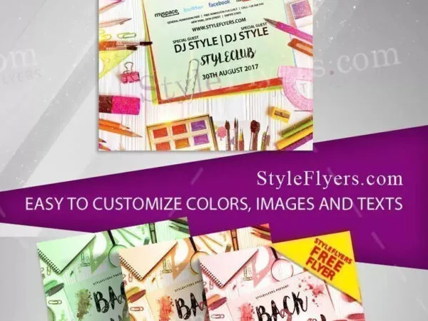 4 Modern Back to School Flyers and Facebook Cover Templates 1