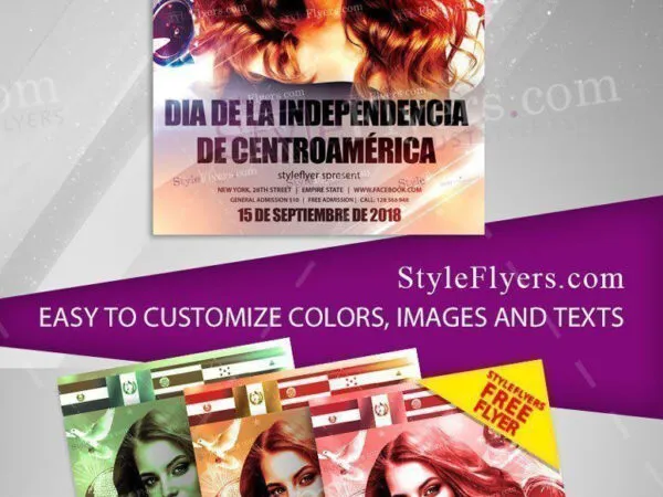 4 Modern Central America Independence Day Flyer Templates 1