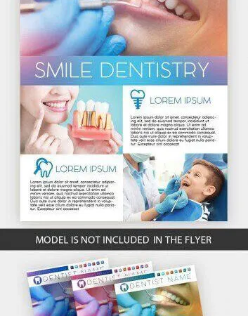 4 Modern Dental Care Center Flyer Templates in Different Colors 1