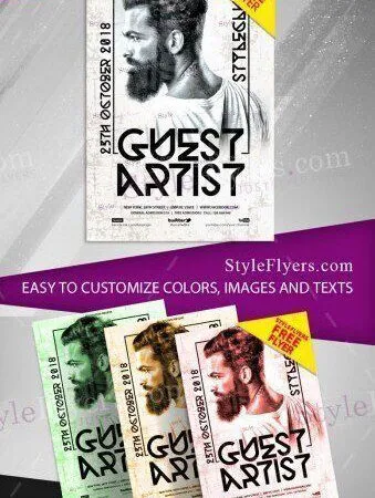 4 Modern Frame Style DJ Music Event Flyer Templates 1