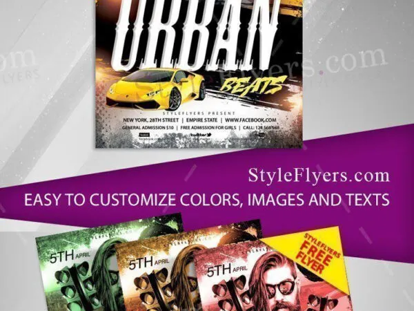 4 Modern Urban Night Party Car Racing Flyer Templates 1